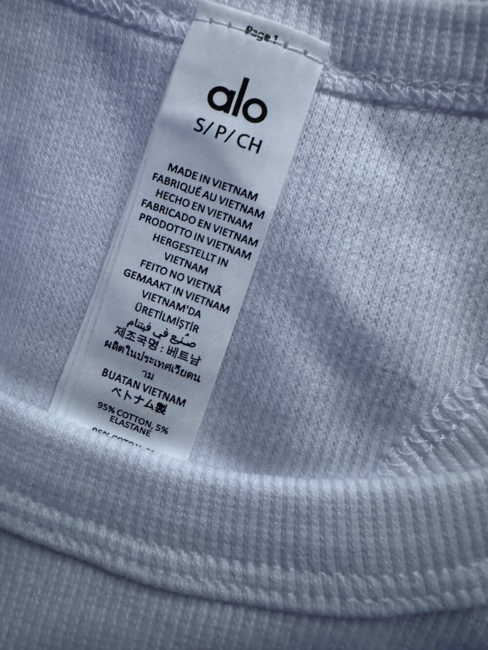 NWT Alo Yoga Aspire Tank Cropped White/Black | Multiple Sizes - Picture 4 of 6